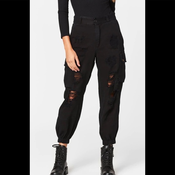 Carmar Pants - Carmar black distressed cargo pants Sz 4